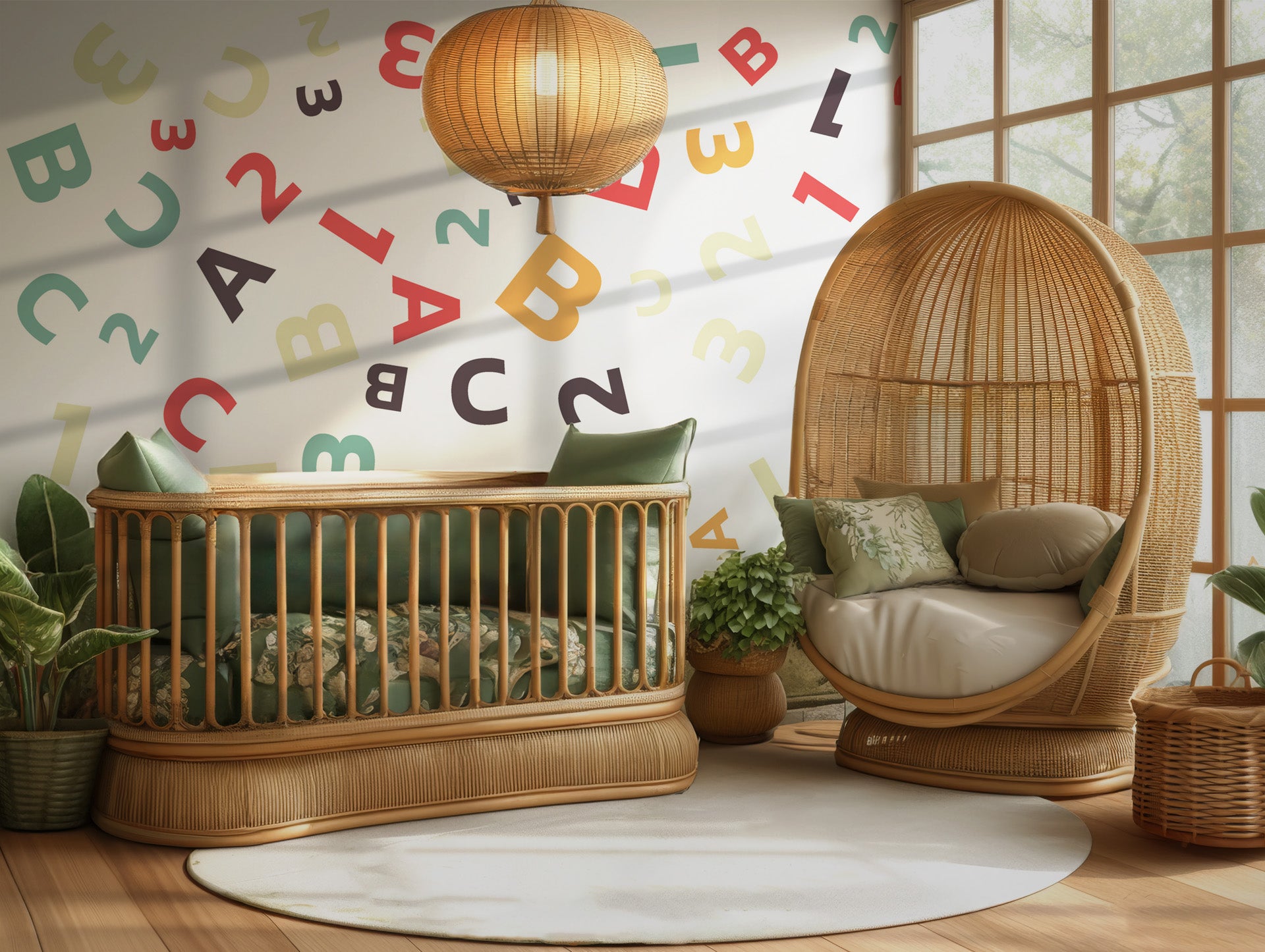 This piece of informational wallpaper is sprinkled with a joyous heap of multi-colored numerical and alphabetical characters