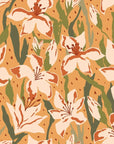 Amber Bloom autumnal floral wallpaper