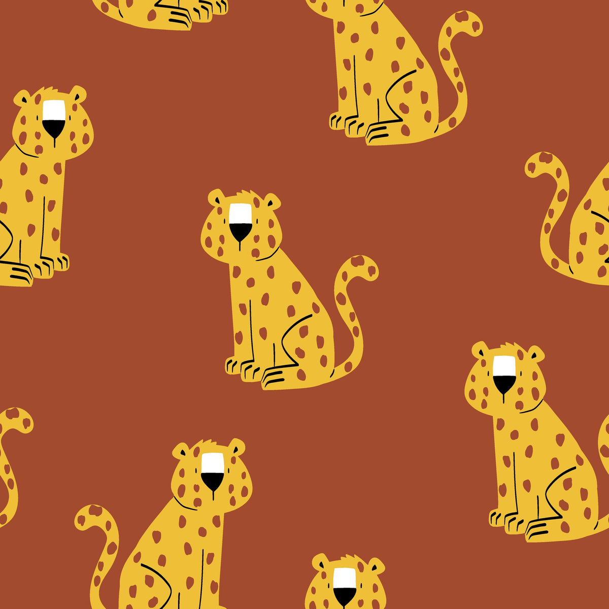 Amber Glimmer Terracotta Leopard Print Wallpaper