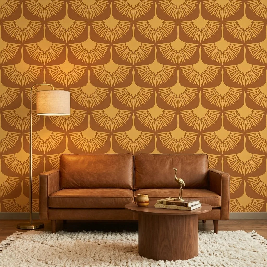 Amber Glow warm golden abstract wallpaper