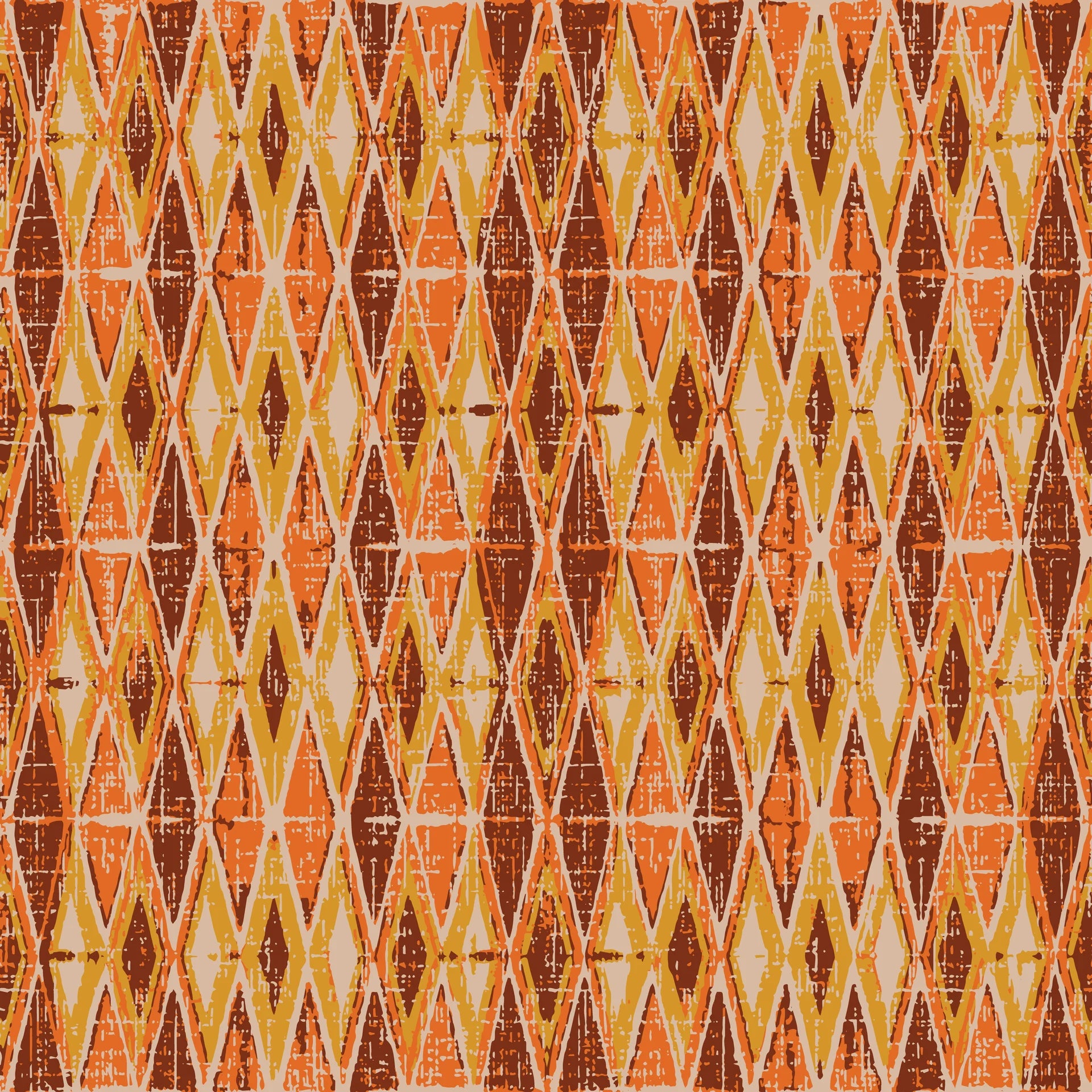 Amber Ikat retro geometric peel and stick wallpaper creating ambiance in a serene bathroom