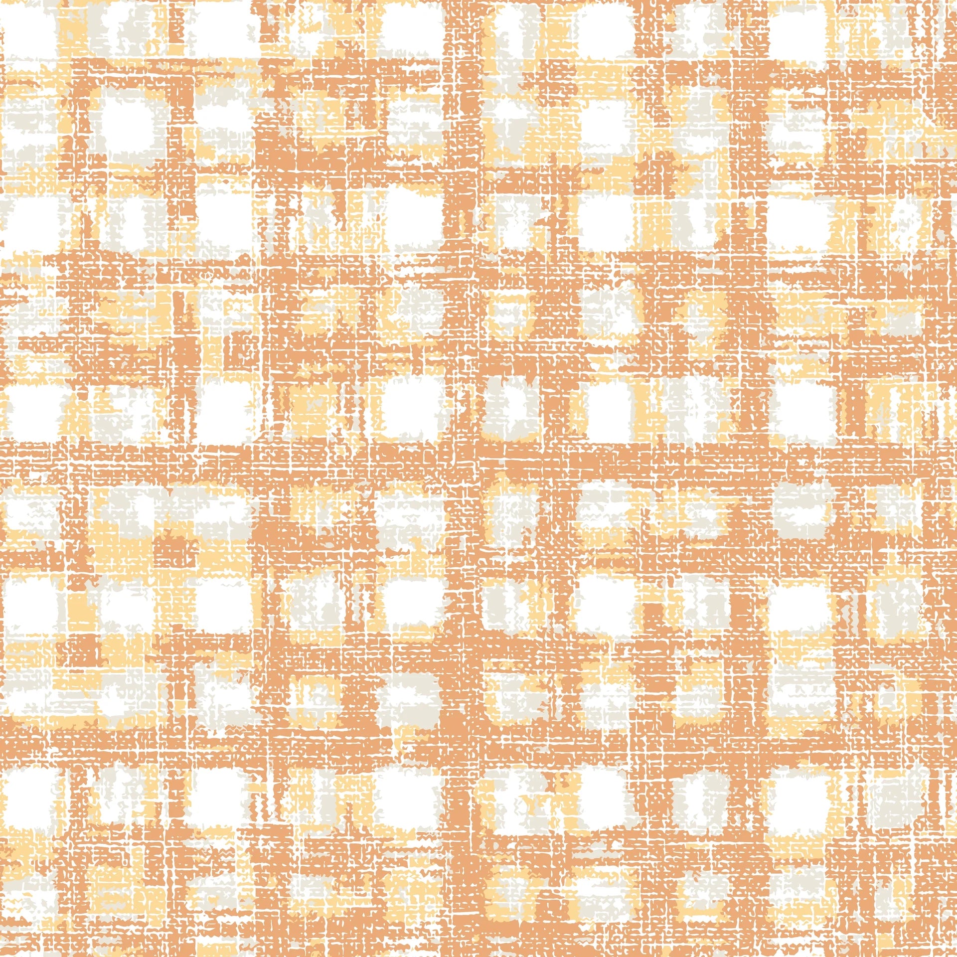 Textured orange, cream, and yellow plaid peel and stick wallpaper - Amber Weave