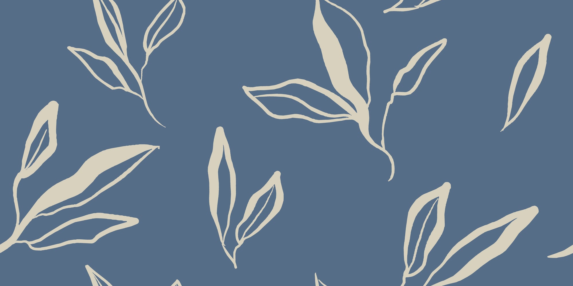 Textured peel and stick wallpaper with cream leaf line art - Amber Hour