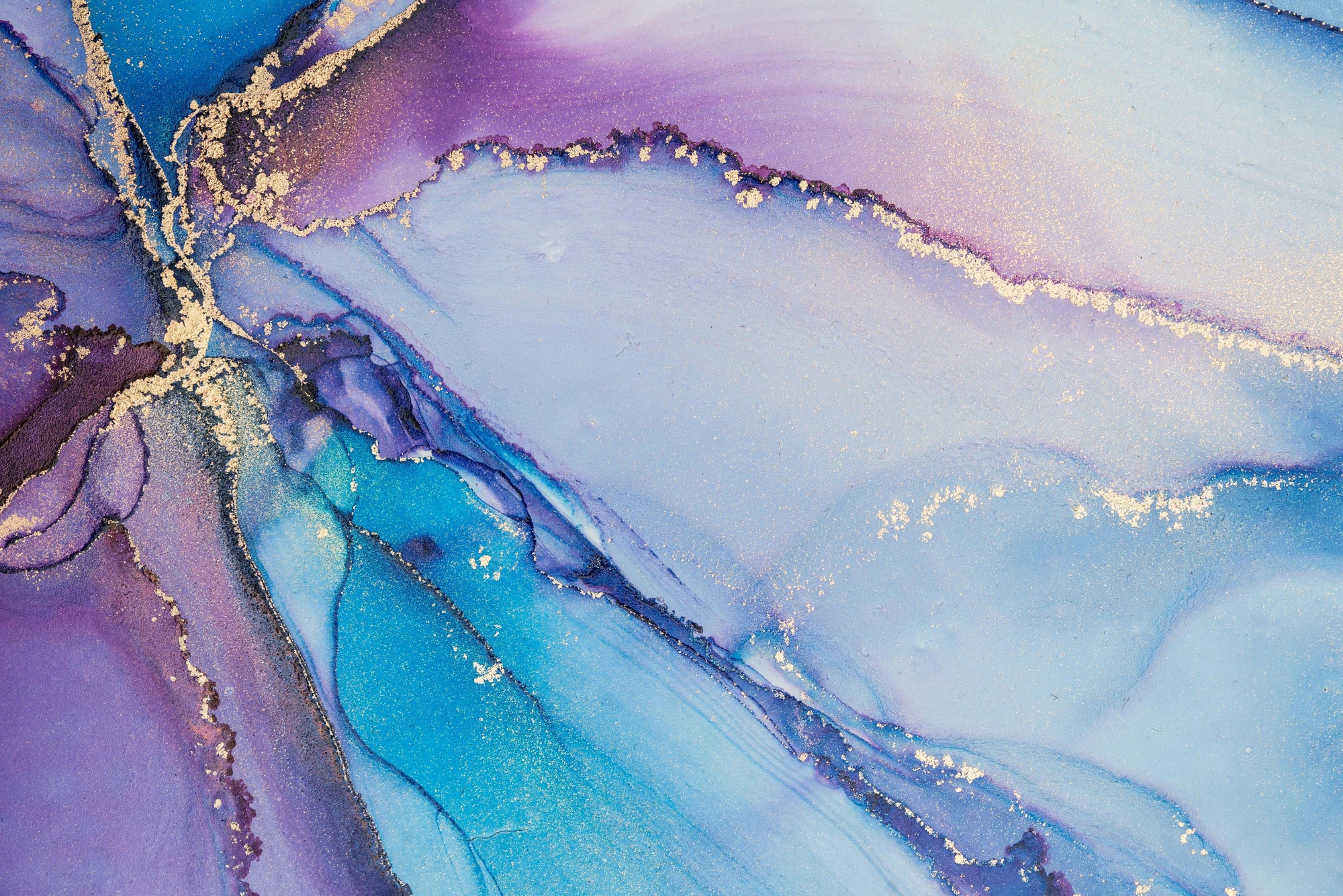 Textured purple blue marble peel and stick wallpaper - Amethyst Tide