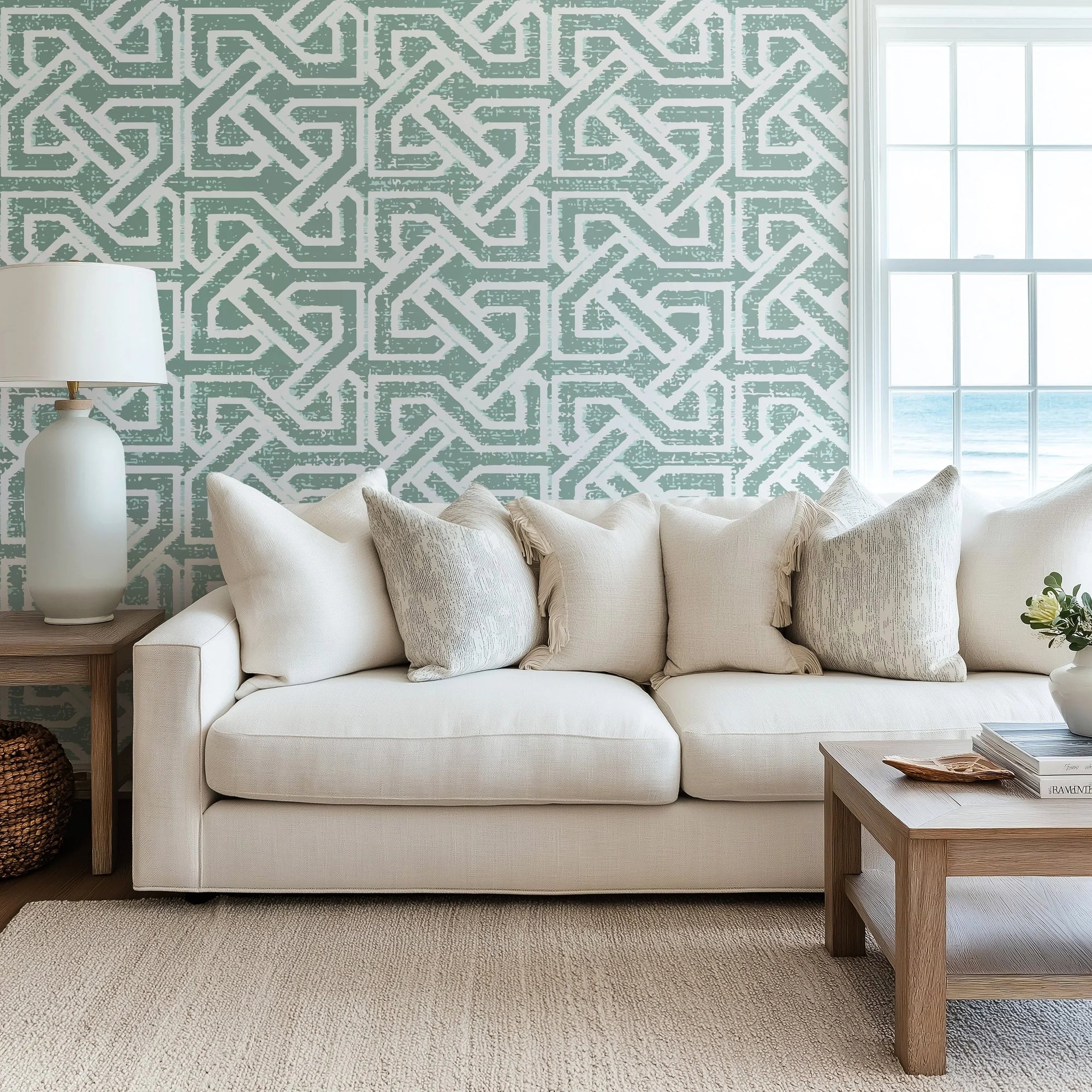 Neutral Ancient Jade wallpaper wallpaper pattern detail with intricate design