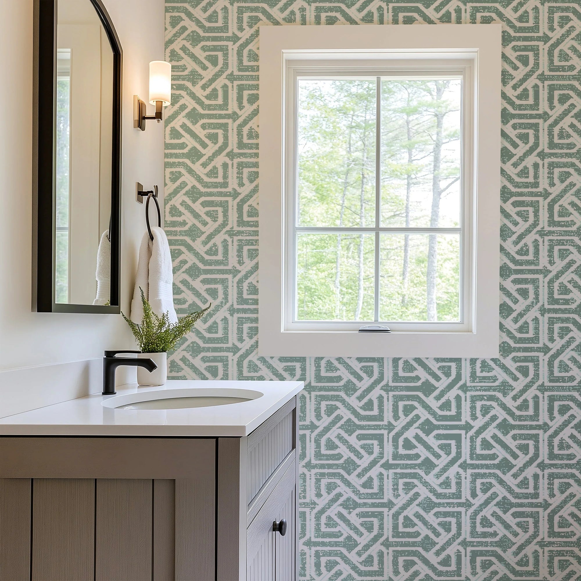 Neutral Ancient Jade wallpaper wallpaper pattern detail with intricate design