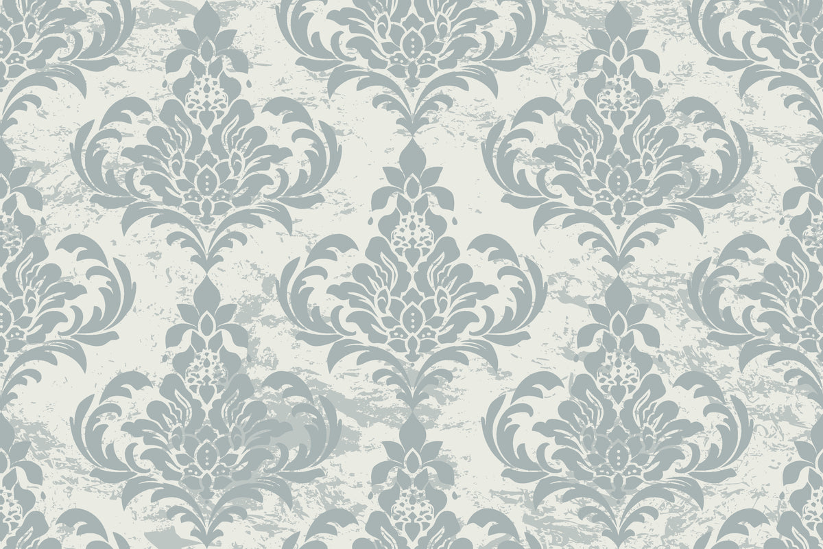 Antique Fern Mist sage green distressed damask wallpaper