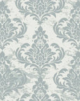 Antique Fern Mist sage green distressed damask wallpaper