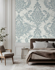 Antique Fern Mist - Vintage Grey Wallpaper