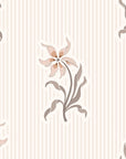 Linen-like peel and stick wallpaper with blush floral stripes - Antique Stripe Charm