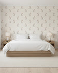 Antique Stripe Charm blush vintage floral wallpaper adding character to a cozy bedroom