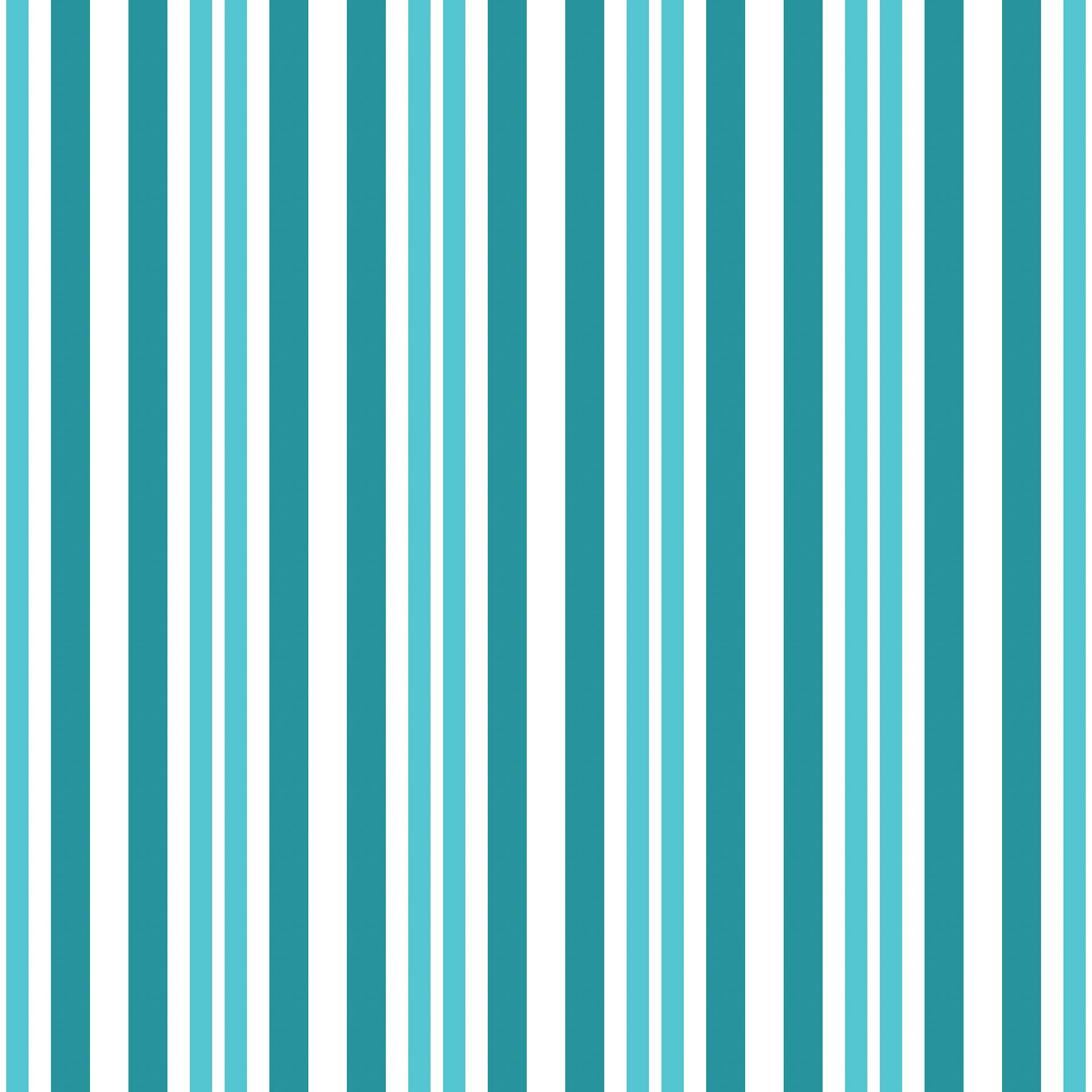 Self-adhesive wallcovering featuring teal and white vertical stripes, named Aqua Rhythm