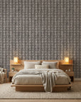 Ash Column neutral abstract peel and stick wallpaper in a warm and inviting living room