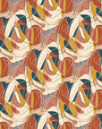 Autumn Abstract Swirl retro cubist wallpaper