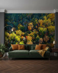 Forest depth showing layered autumn colors and natural patterns peel and stick wallpaper