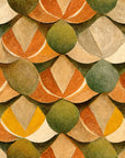 Autumn Scales earthy geometric scallop wallpaper