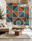 Aztec Triangle Block - Geometric Quilt Wallpaper