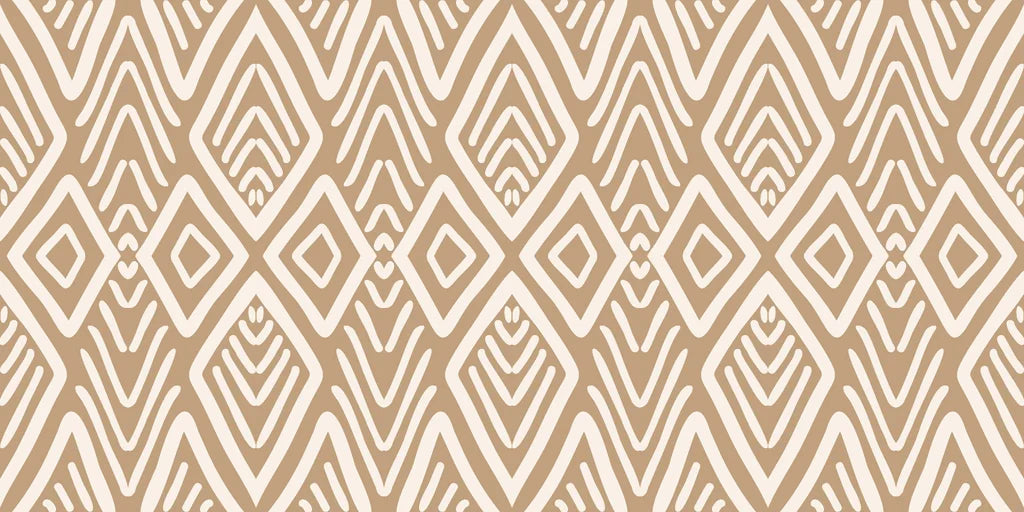 A vibrant, multi-hued geometric design featuring dynamic tribal motifs, creating an eye-catching statement