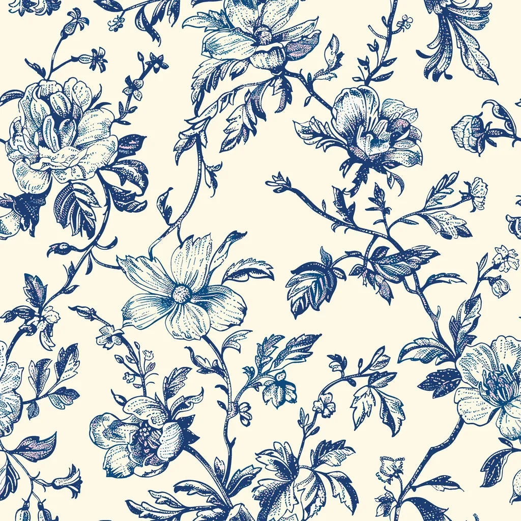 Azure Eden chinoiserie pagoda wallpaper