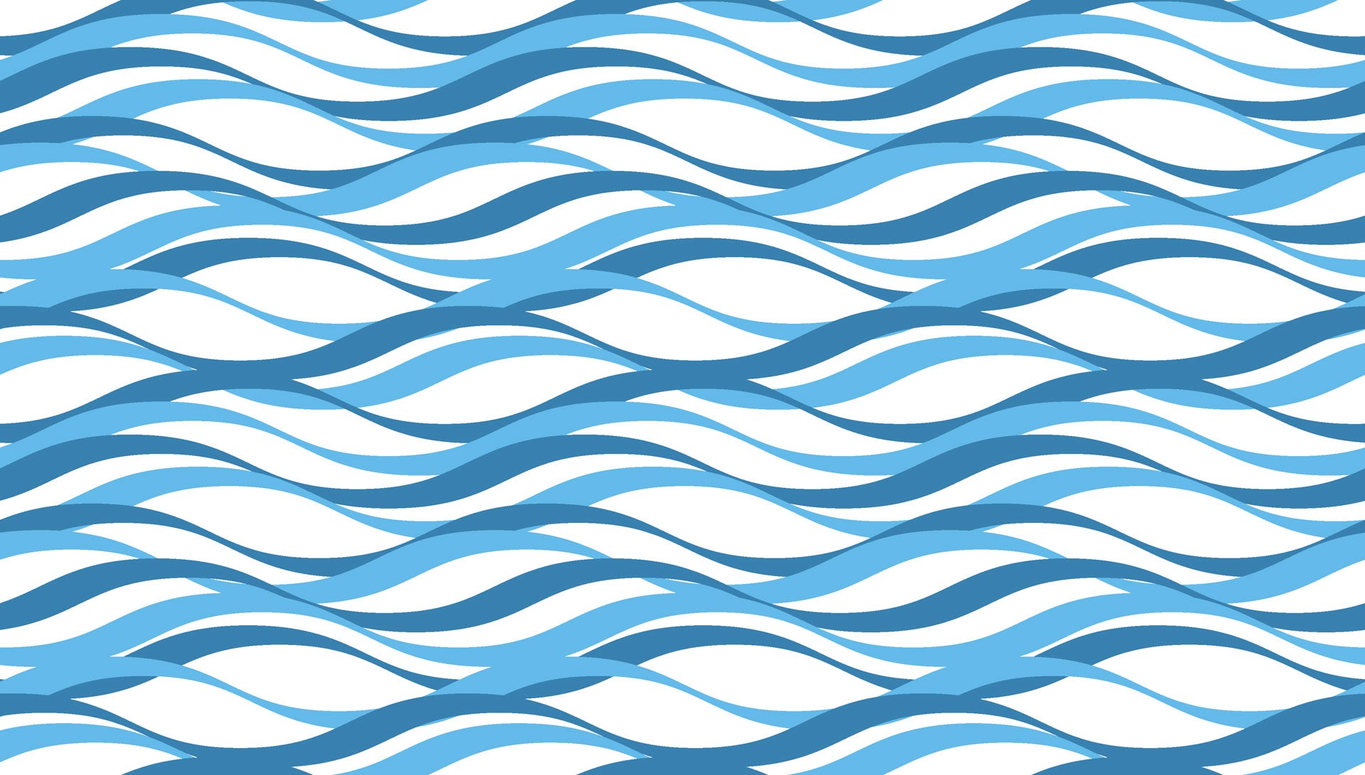 Self-adhesive wall covering featuring a marine wave motif in white and shades of blue