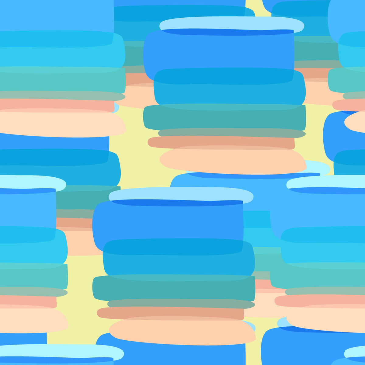 Azure Stacks blue and peach abstract brush stroke wallpaper