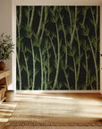 Dark Bamboo Noir floral wallpaper pattern detail with intricate design