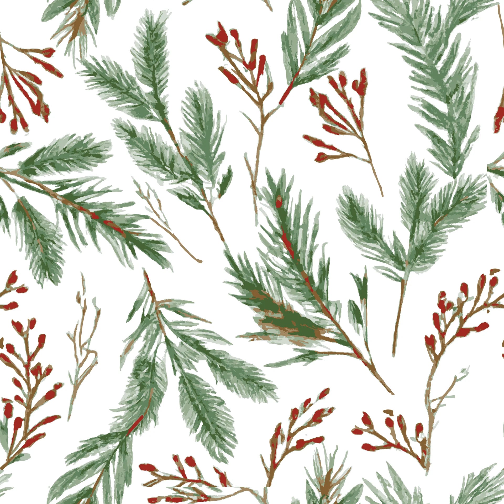 Berry & Pine green botanical wallpaper creating ambiance in a serene bathroom