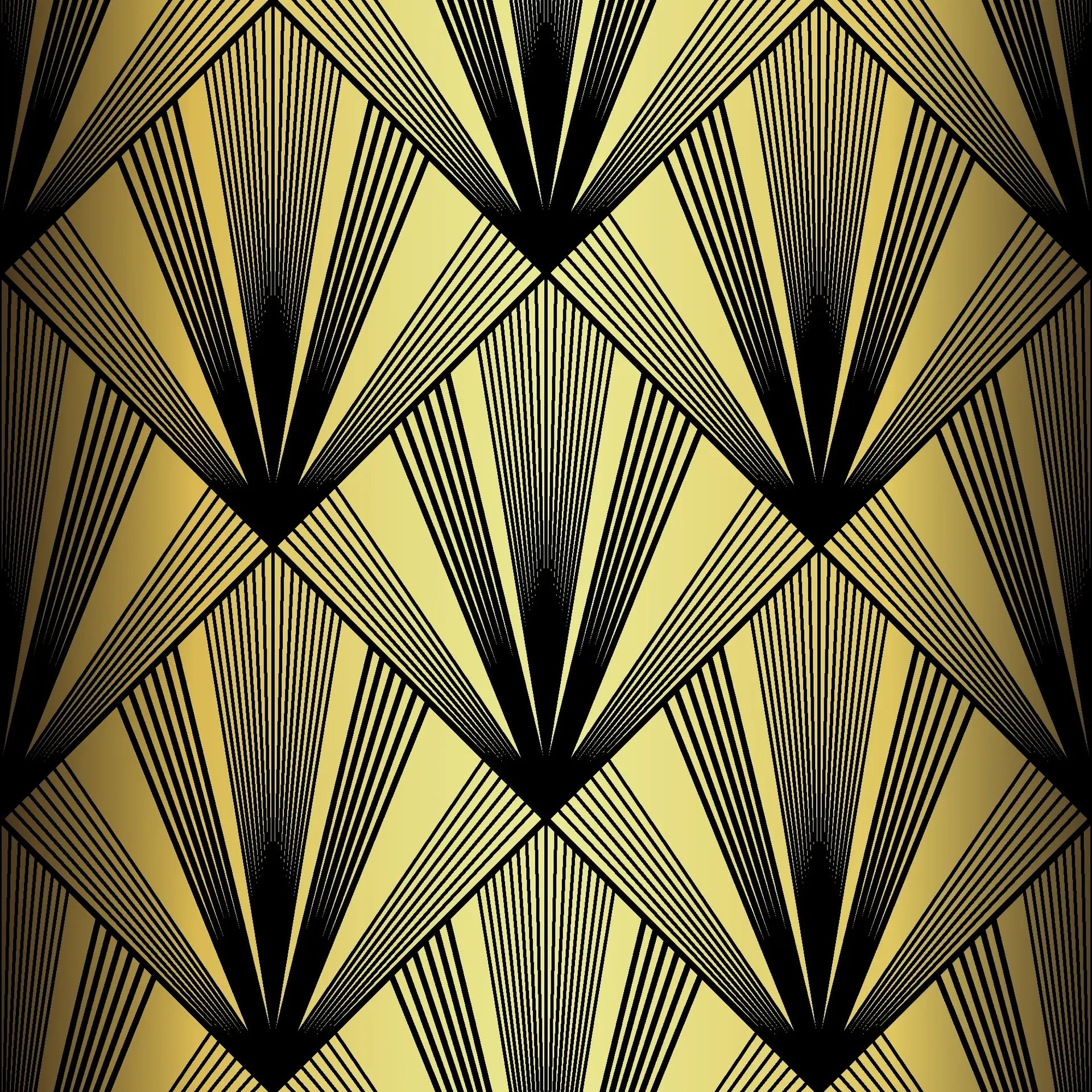 Black Tie dramatic art deco fan wallpaper