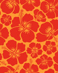 Smooth peel and stick wallpaper with bold red hibiscus flowers - Blazing Petal