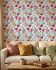 Smooth light blue floral bouquet peel and stick wallpaper - Blue Bouquet