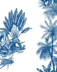 Textured navy blue tiger toile peel and stick wallpaper - Blue Fable