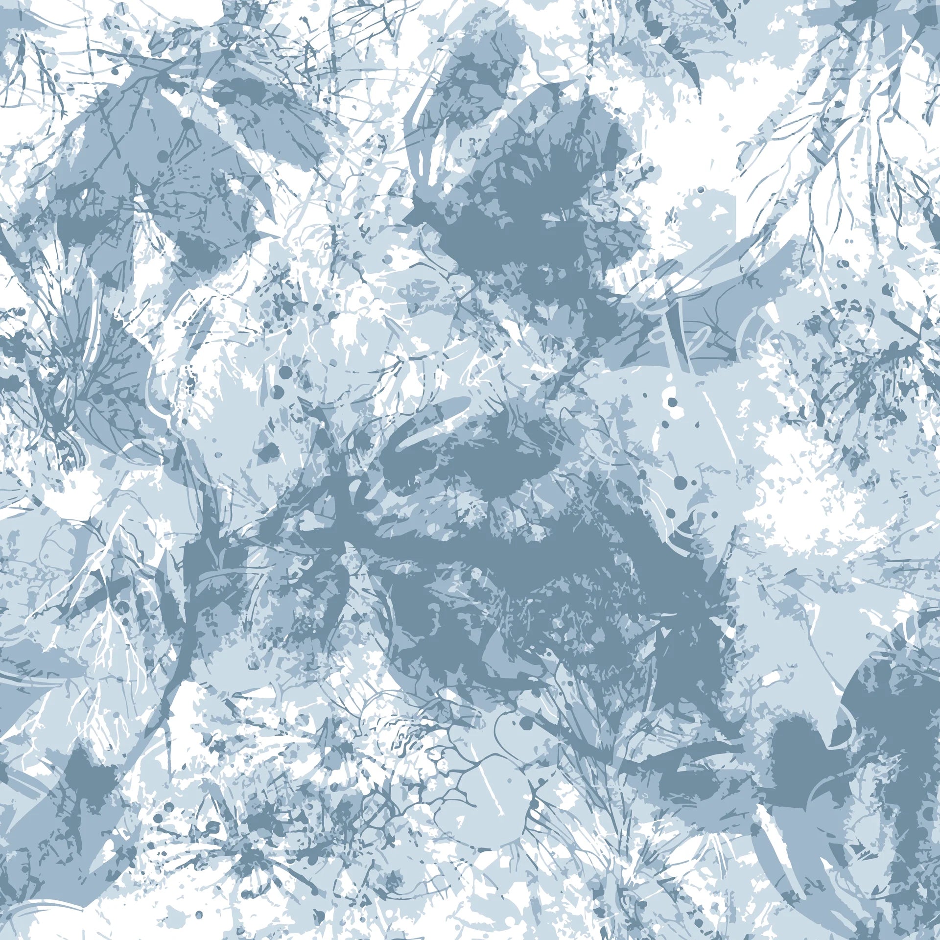 Blue Ink Garden serene blue botanical wallpaper creating ambiance in a serene bathroom