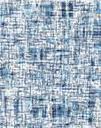 Textured navy blue abstract grid peel and stick wallpaper - Blue Noise