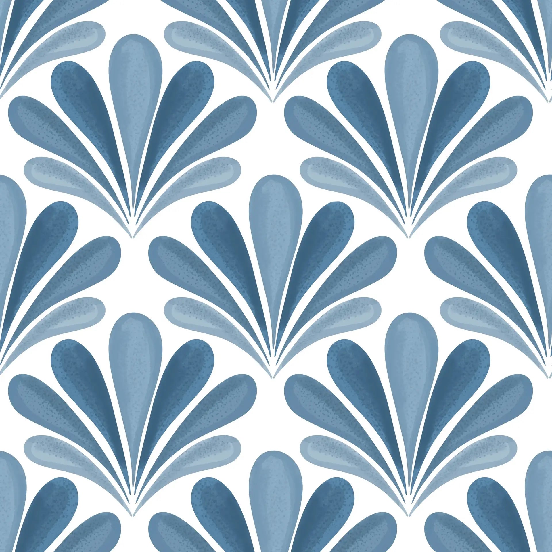 Blue Petal Rain elegant blue floral fan wallpaper