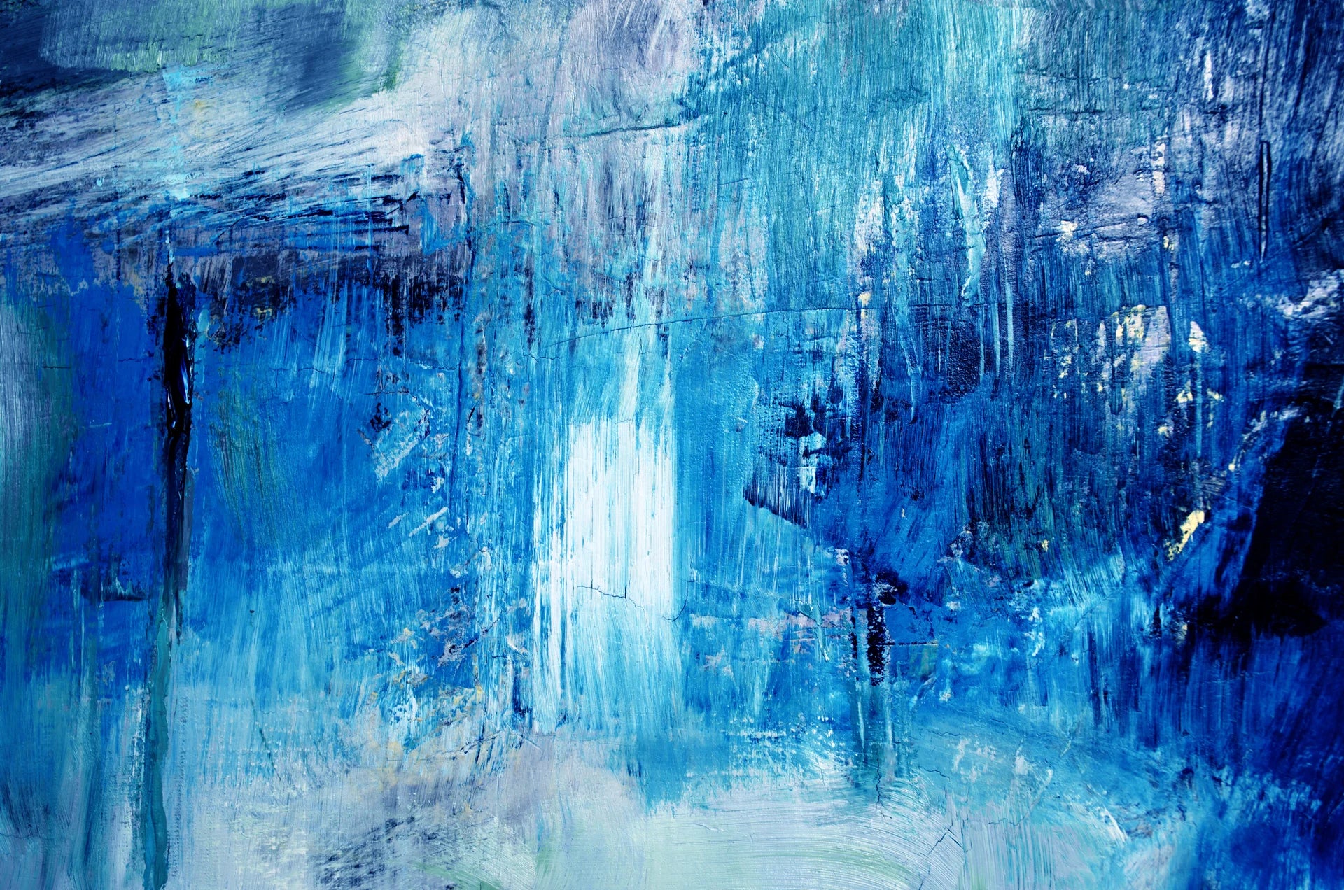 Blue Torrent dramatic deep blue abstract wallpaper creating ambiance in a serene bathroom