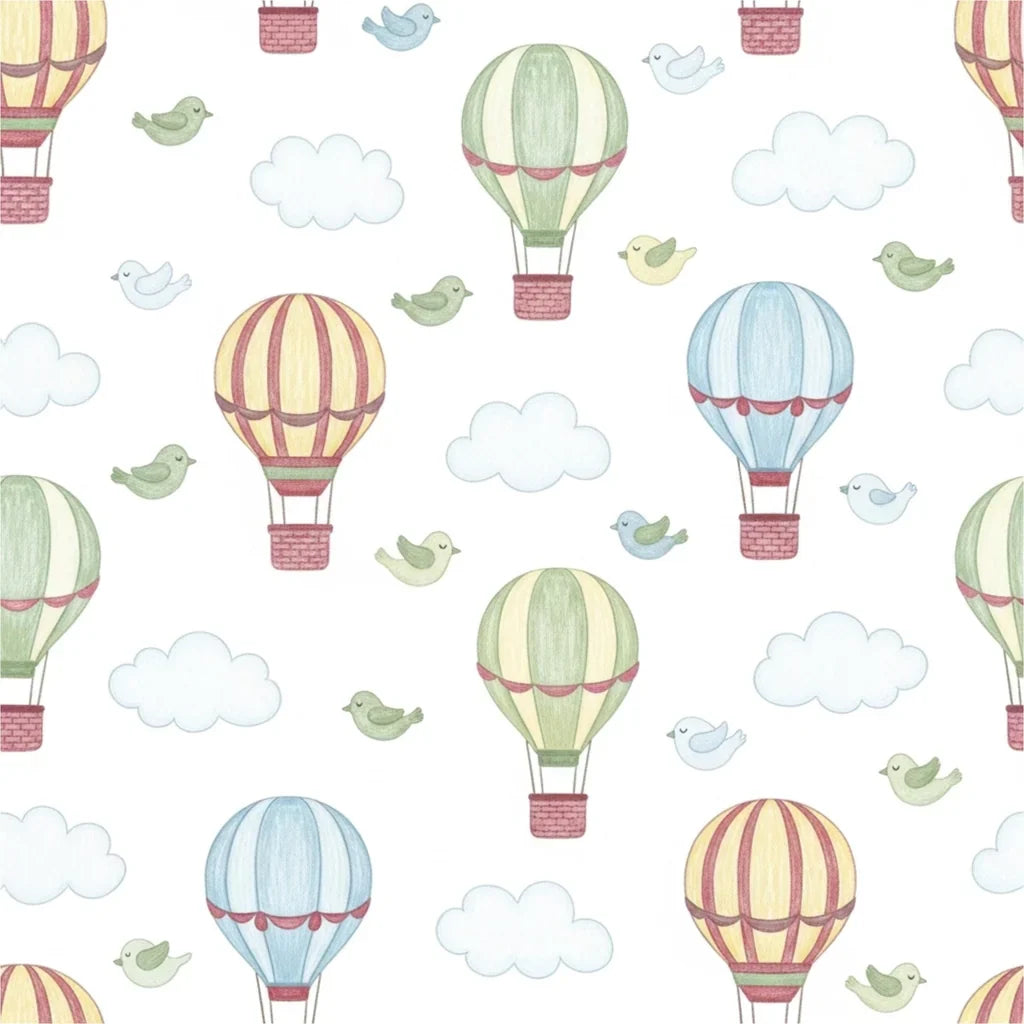 Bluebird Balloon Journey bluebirds and hot air balloons wallpaper
