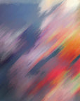 Vibrant rainbow painterly abstract peel and stick wallpaper - Blurred Spectrum