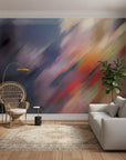 Blurred Spectrum vibrant rainbow abstract in a warm and inviting living room