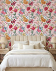 Smooth pink vintage floral peel and stick wallpaper - Blush Bouquet