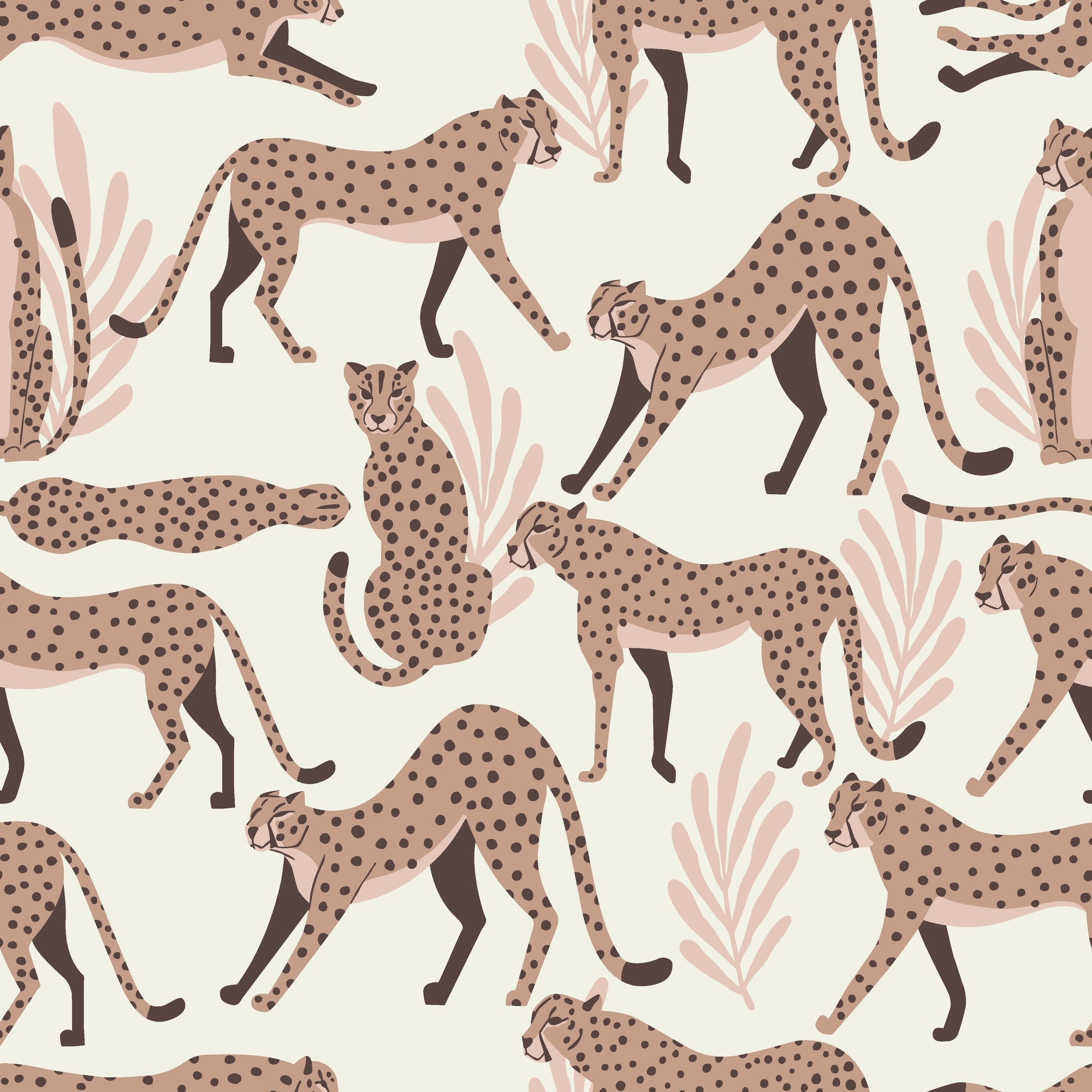 Smooth blush cheetah animal print peel and stick wallpaper - Blush Cheetah