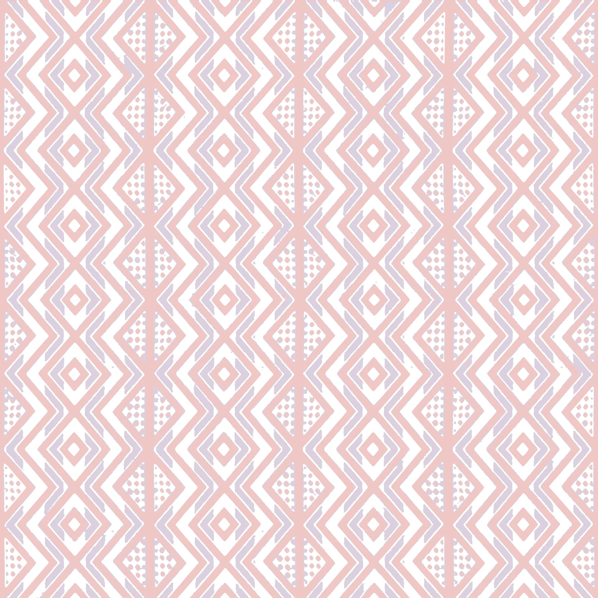 Linen-like pink and lavender diamond geometric peel and stick wallpaper - Blush Diamond