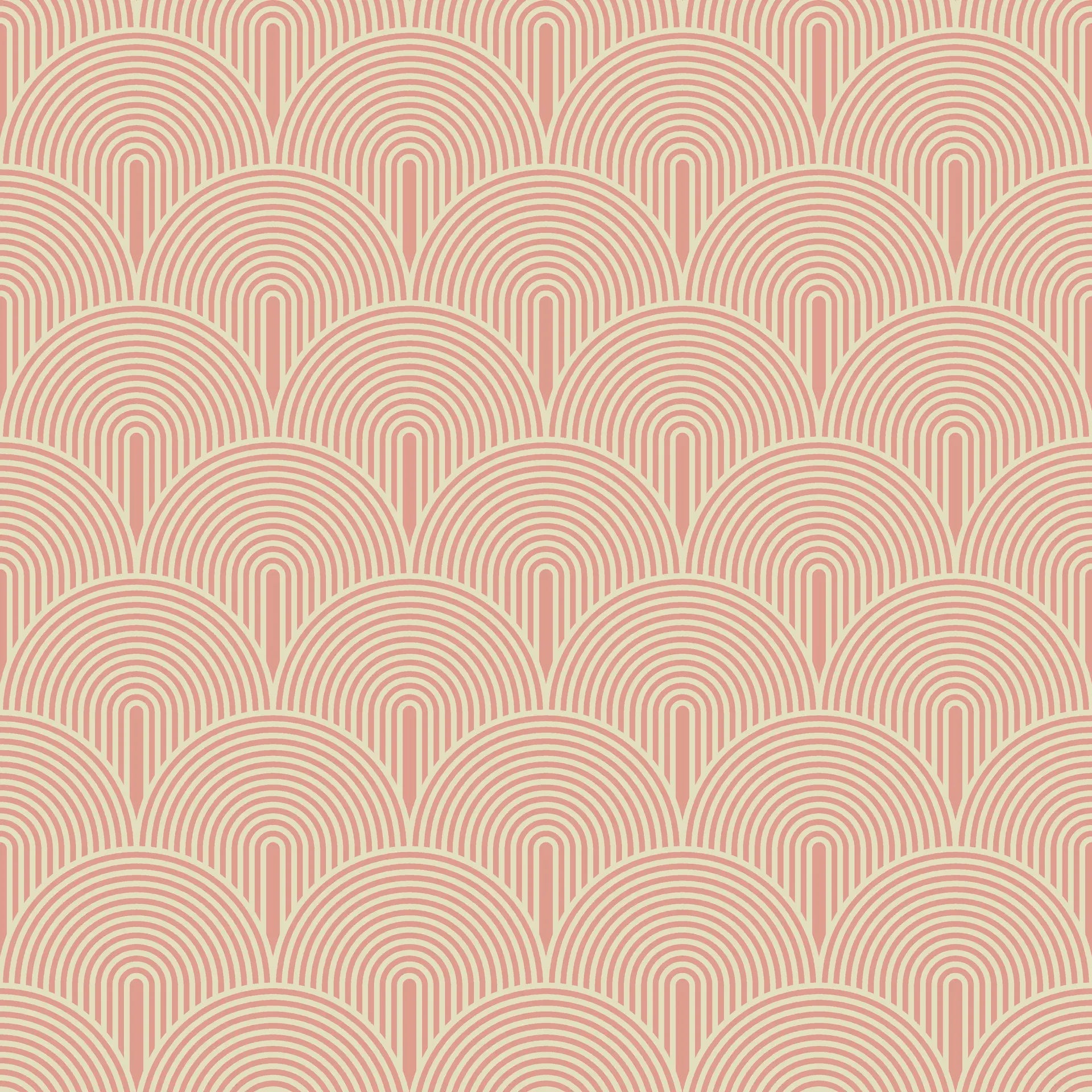 Blush Meander pink and cream retro stripe wallpaper