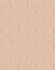 Blush Meander pink and cream retro stripe wallpaper