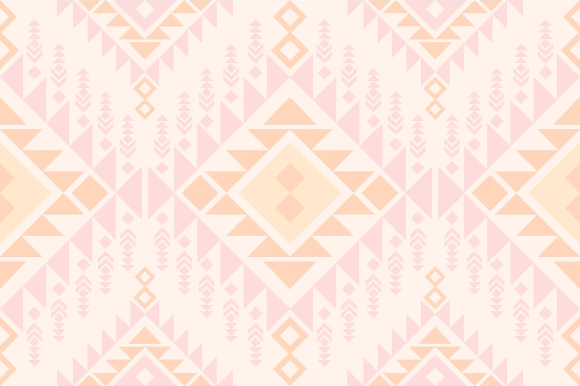 Smooth blush pink geometric aztec peel and stick wallpaper - Blush Medallion