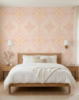 Blush Medallion blush pink aztec adding character to a cozy bedroom