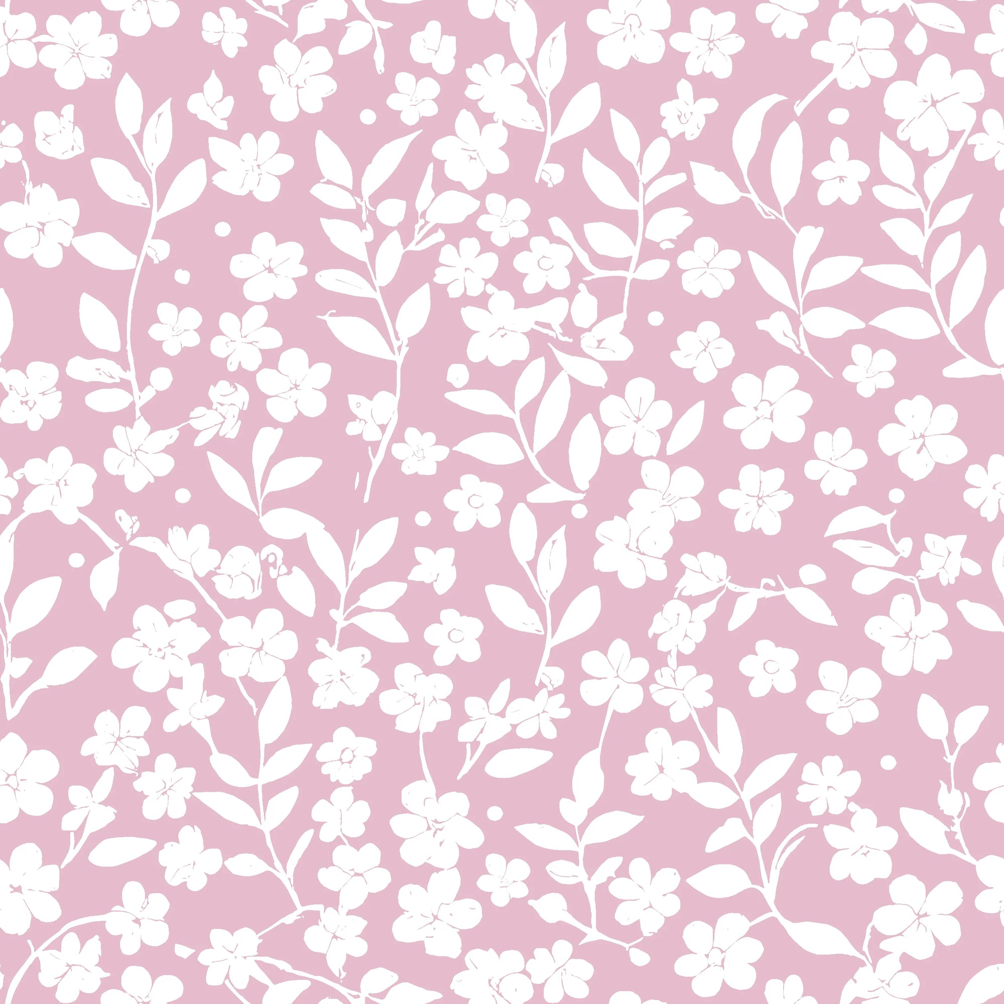 Blush Silhouette pink floral peel and stick wallpaper