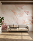 Romantic blush tone wallpaper featuring gestural watercolor washes