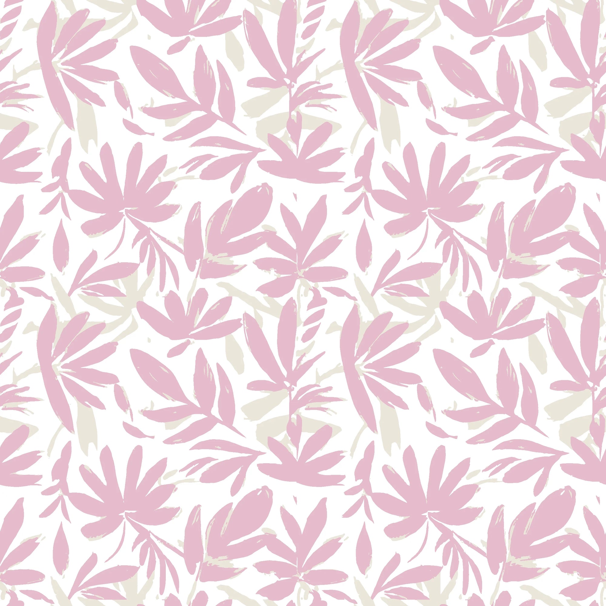 Blush Tropics pink botanical peel and stick wallpaper