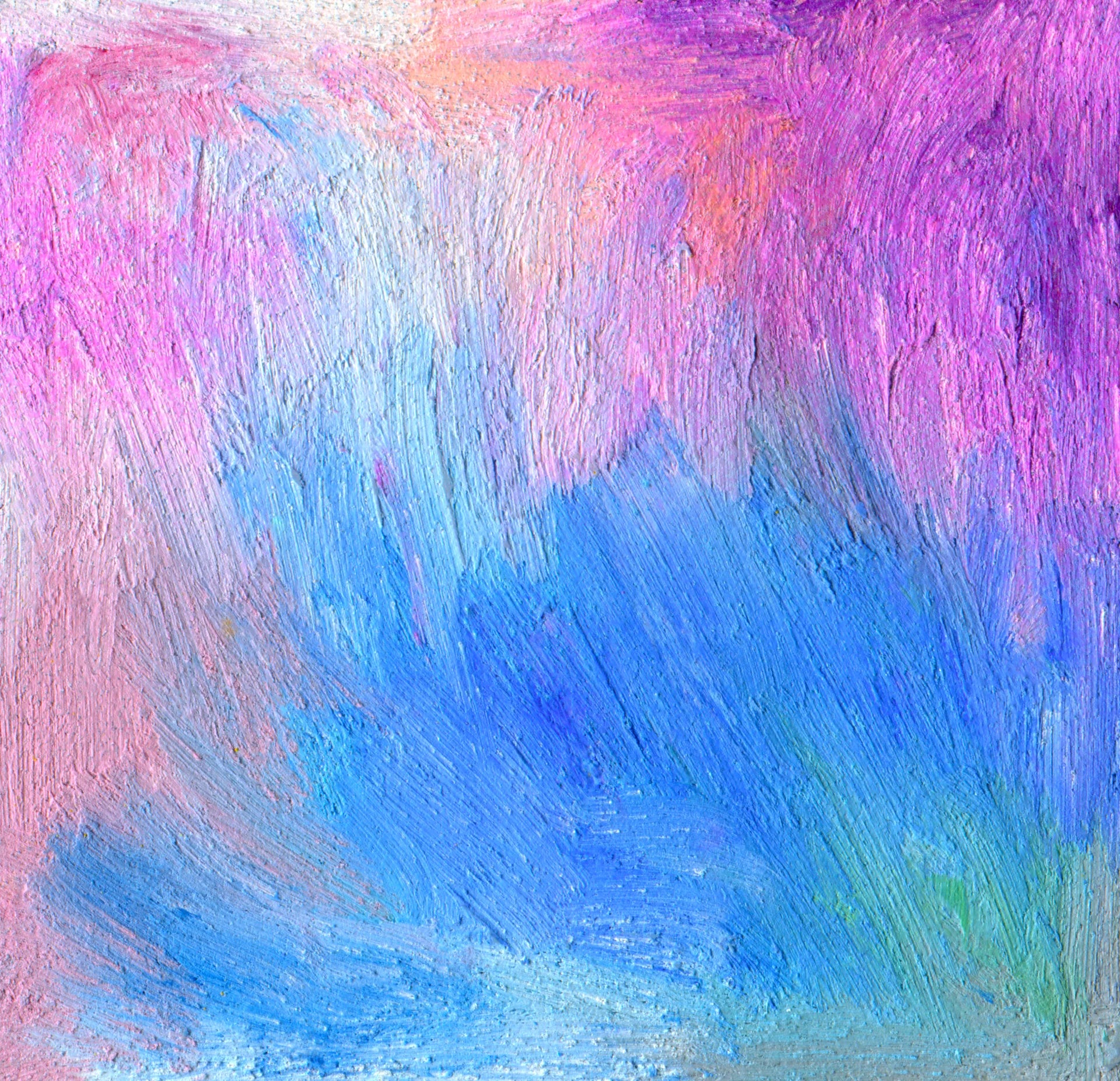 Blush & Blue pastel abstract brushstroke wallpaper creating ambiance in a serene bathroom