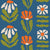 Bohemian Daisy retro floral wallpaper